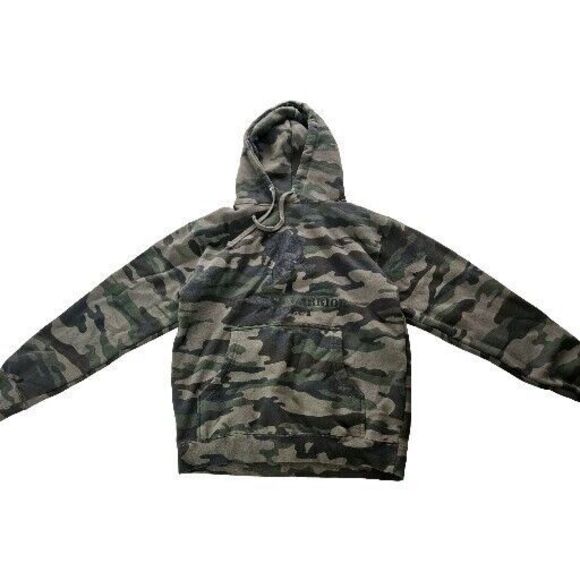 Independent Trading Company Mens Small Forest Camo Midweight Hooded Pullover - Picture 1 of 9